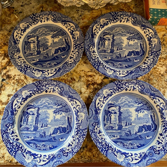 Spode Dining Spode Blue Italian Dinner Plates Set Of 4 Never Used